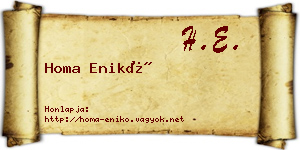 Homa Enikő névjegykártya